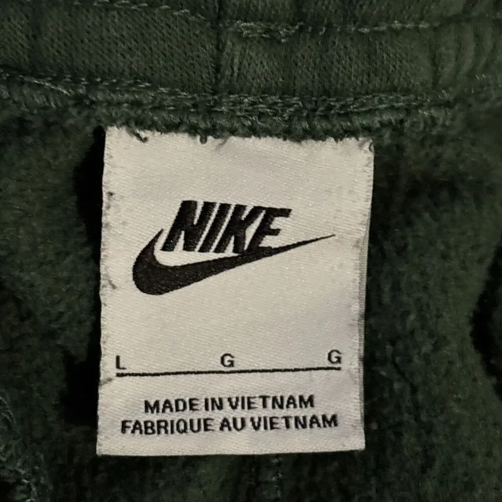 Nike Sportswear Club Fleece Sweatpants Pants Men's Medium Green Embroidered Logo